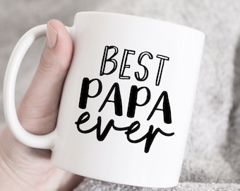 "Best Papa Ever" Ceramic Mug - 11 Oz, Double-Sided Print, Gift For Grandpa, Dad, Birthday - View #3