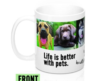 Aangepaste honden mok, hond koffie mok, hond foto mok, hond foto en tekst mok, hond mama mok, cadeau voor hond eigenaar, hond lover cadeau, aangepaste huisdier mok, hond