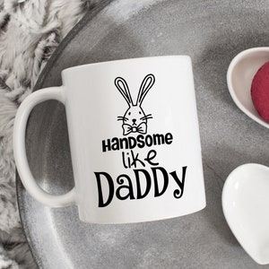 Handsome like daddy mug, onesie mug, toddler mug, gift for new dad, new dad mug, to be dad mug, baby shower gift, funny onesie mug, cute mug