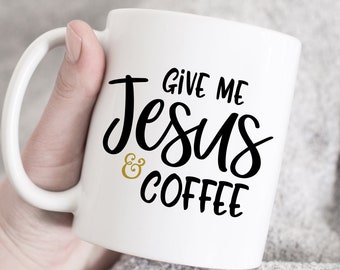 Dame Jesús y taza de café, taza cristiana, taza inspiradora, taza de fe, regalo religioso, taza de escritura, taza religiosa, regalo cristiano