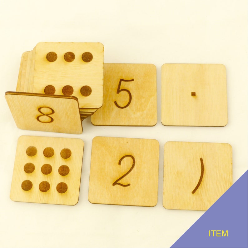 Montessori Atypical autism Hyperactive Homeschooling Math symbols Primary school MNS06 Double face numbers from 0 to 10 Kindergarten
