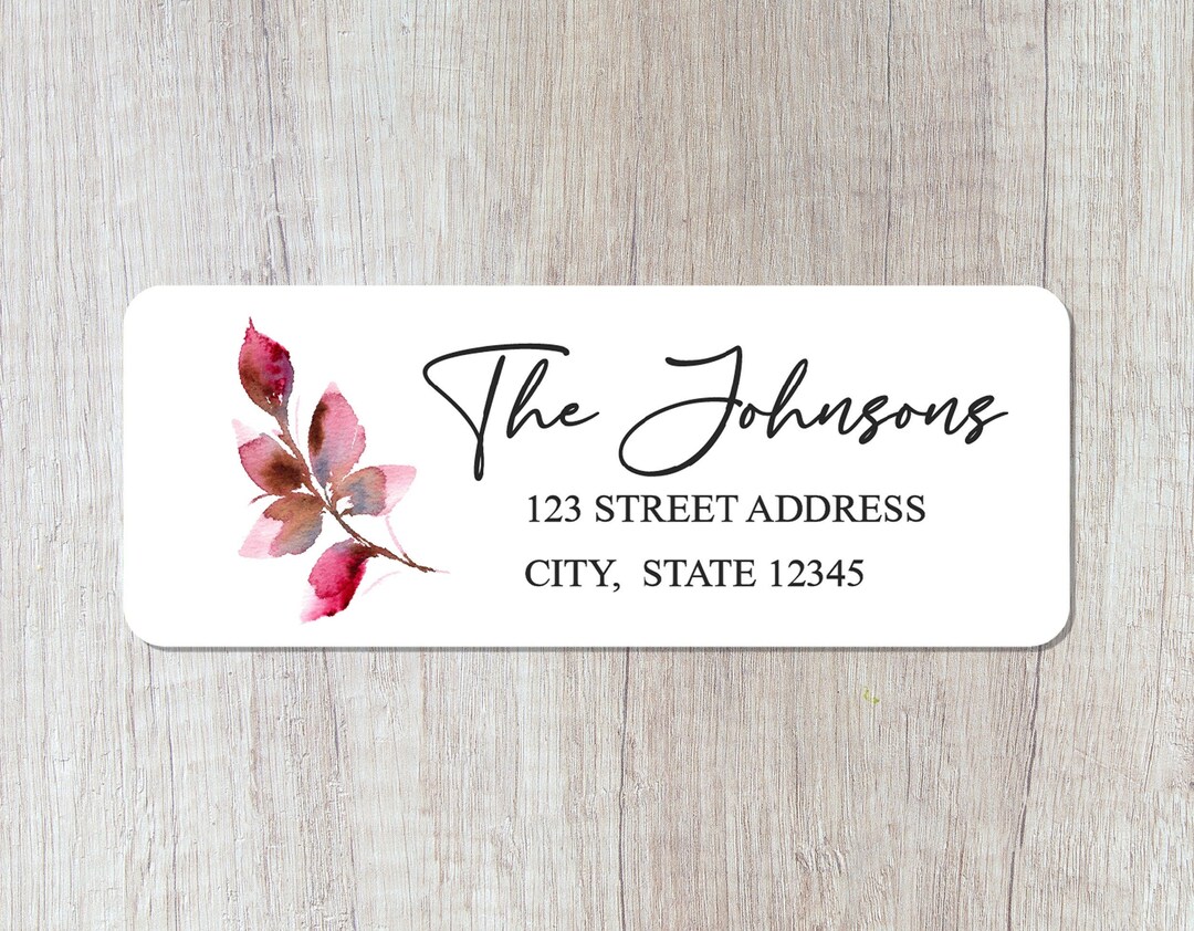 Rustic Fall Leaf Return Address Labels, Personalized Autumn Foliage ...