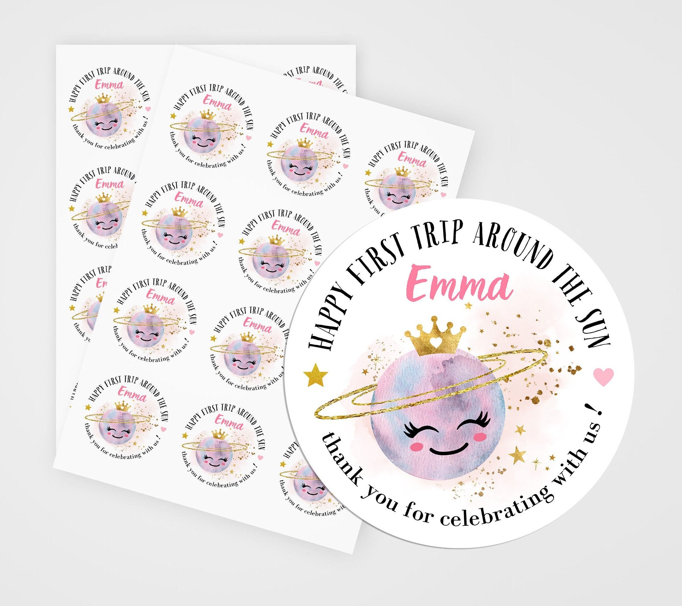Outer Contents Sticker Outer Space Stickers With Name, Personalized Birthday Treat Bag Labels ...