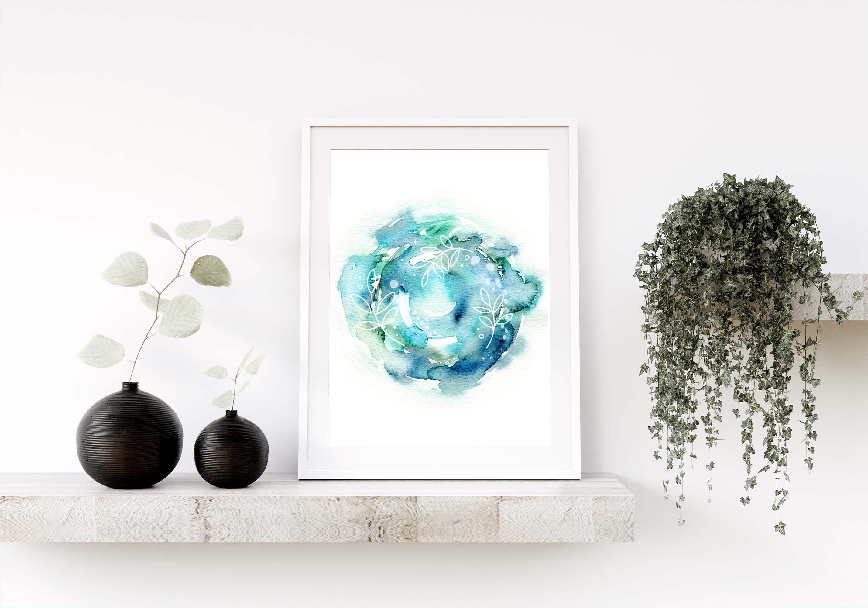 Watercolor Abstract Art Print Botanical Wall Art Floral | Etsy