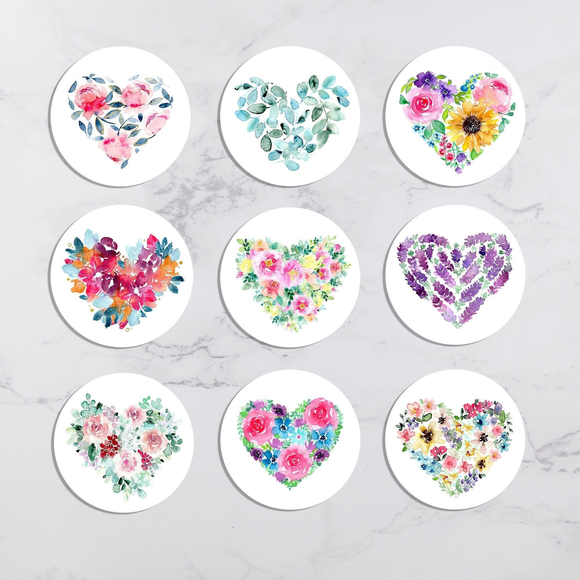 WATERCOLOR FLORAL ENVELOPE SEALS LABELS STICKERS PARTY FAVORS