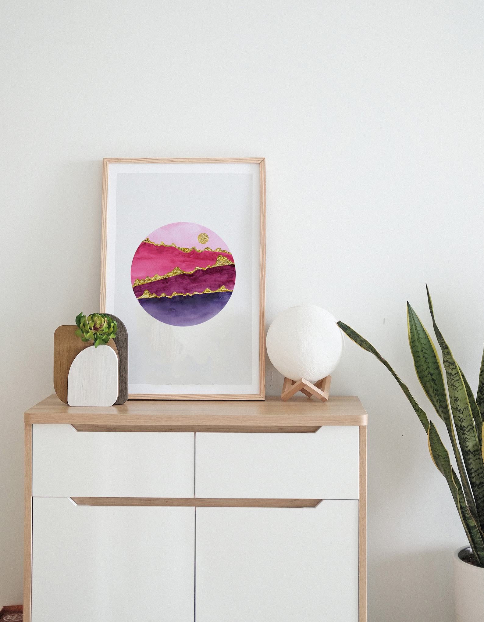 Jewel Tone Watercolor Abstract Art Print Abstract Sunset Ruby Etsy