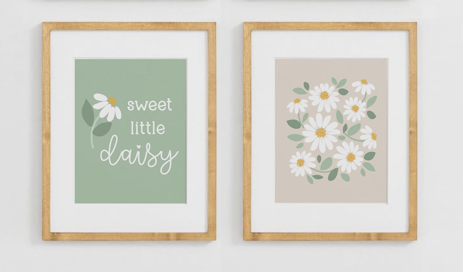 Daisy Nursery Print Set Neutral, Boho Modern Daisy Decor, Sage Green ...