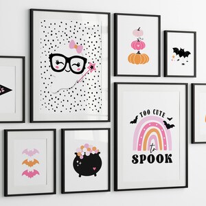 Halloween Bundle Nursery Wall Art PRINTABLE, Cute Girls Room Halloween ...
