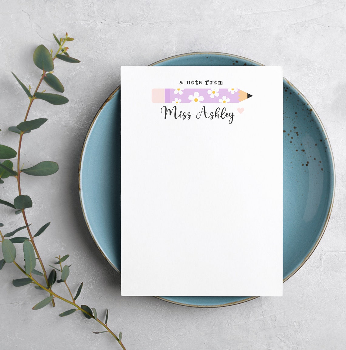 Teacher Note Pad Personalized, Custom Retro Daisy School Stationery ...