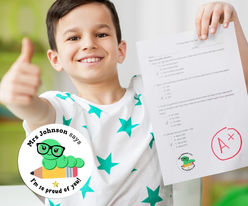 Personalized Teacher Reward Stickers, Custom Well Done Labels for ...