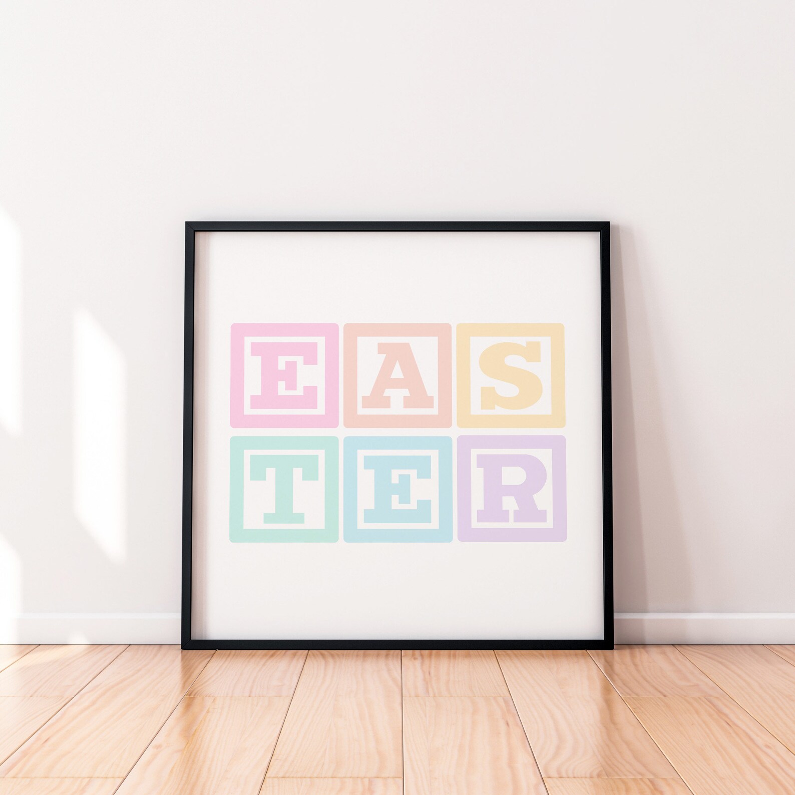 Easter Nursery Wall Art PRINTABLE, Pastel Plaid Girls Room Print Set ...