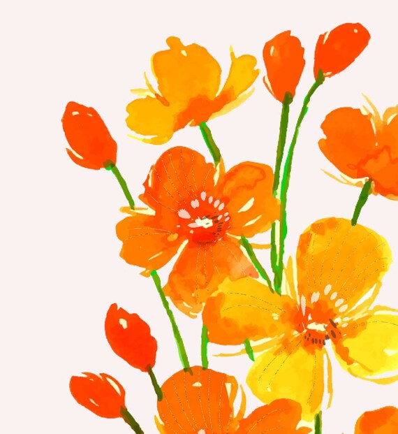 Orange Blossom Illustration / Printable / Art / Digital Download