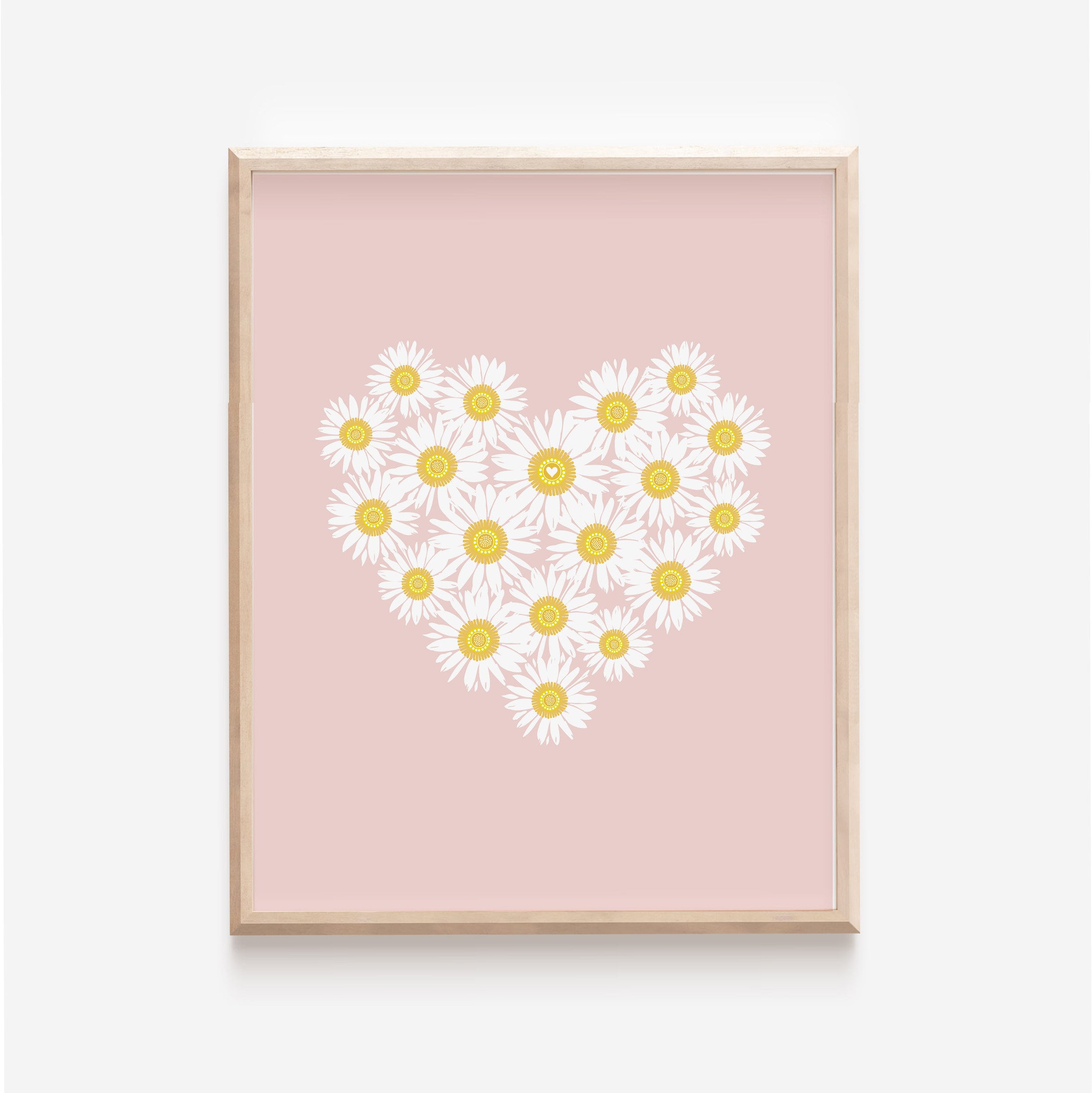 Pink Daisy Wall Art PRINTABLE, Retro Flower Girl's Room Decor, Boho ...