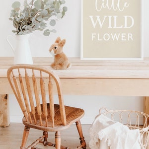 Neutral Daisy Nursery Wall Art, Beige Little Wildflower Print Set of 3 ...