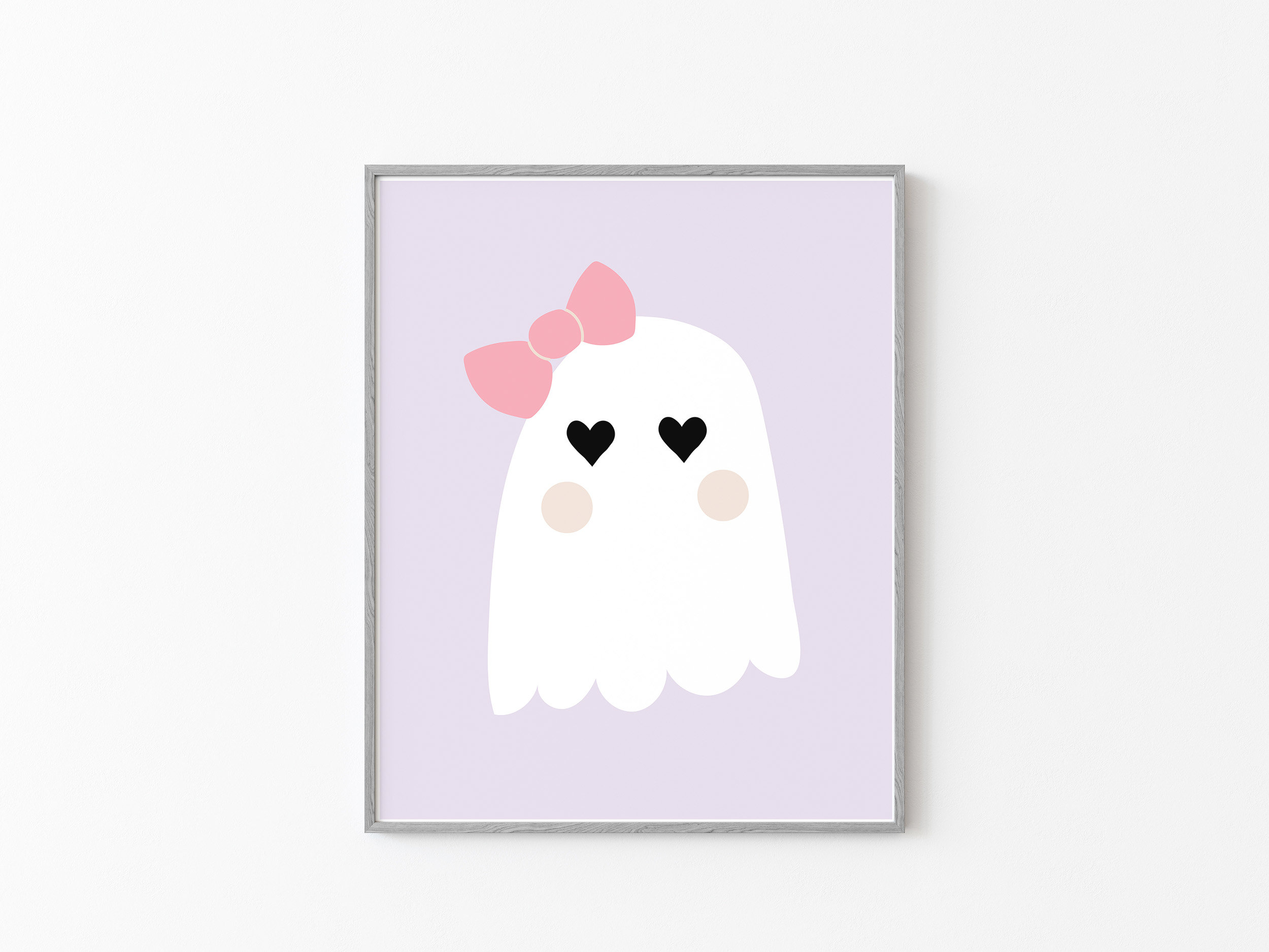 Purple Halloween Nursery Wall Art PRINTABLE, Pastel Hey Boo Baby Ghost ...