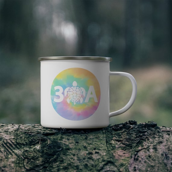 30A Mug, Florida Camping Mug, Tie Dye Sea Turtle Tin Mug With Stainless  Steel Rim, Watercolor Beach House Coffee Cup, Grayton Hiking Gift - Etsy