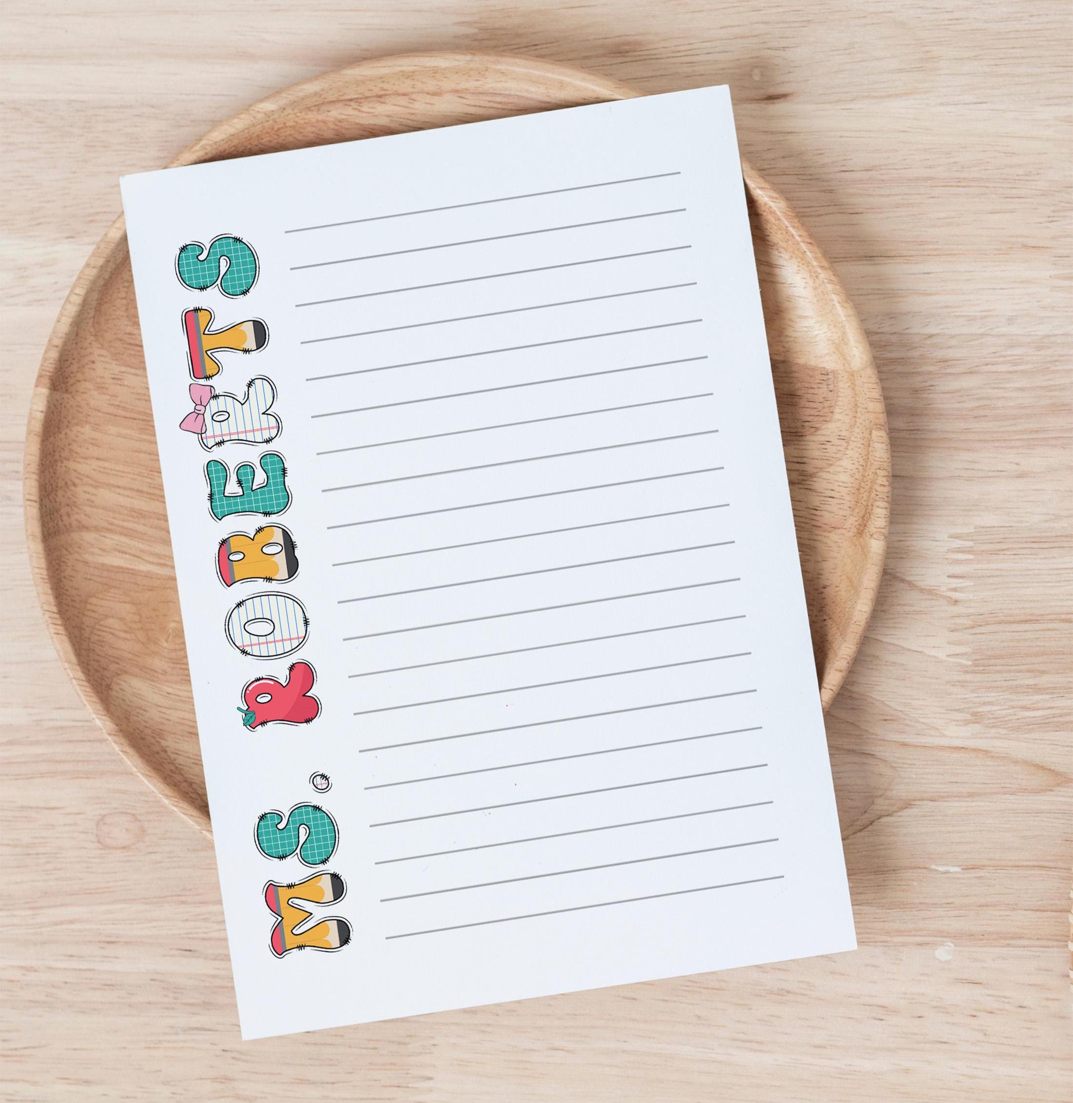 Teacher Notepad Personalized, Cute Groovy Teacher Appreciation Gift, Thank You Teacher End of Year, Colorful Custom Name School Stationery