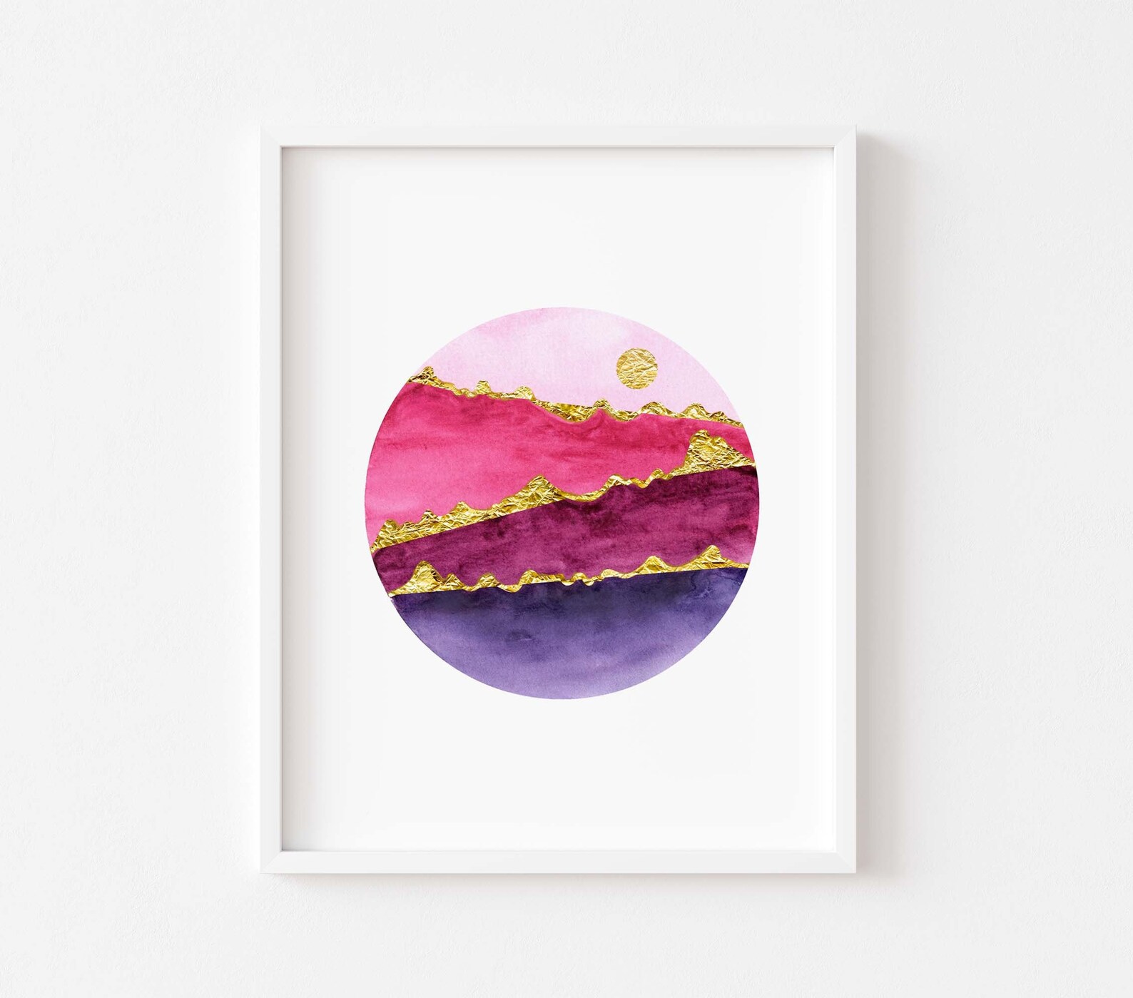 Jewel Tone Watercolor Abstract Art Print Abstract Sunset Ruby Etsy