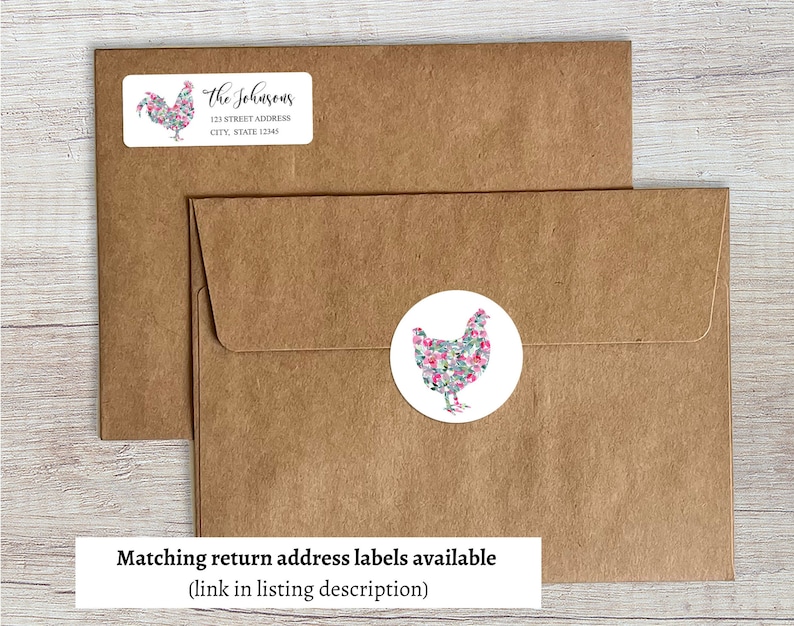 Chicken Lover Stickers, Rooster Envelope Seals, Country Farmhouse Label ...