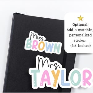 Teacher Note Pad Personalized, Colorful Custom School Stationery, Cute Teacher Appreciation Gift, Thank You Teacher End of Year, Pencils image 4