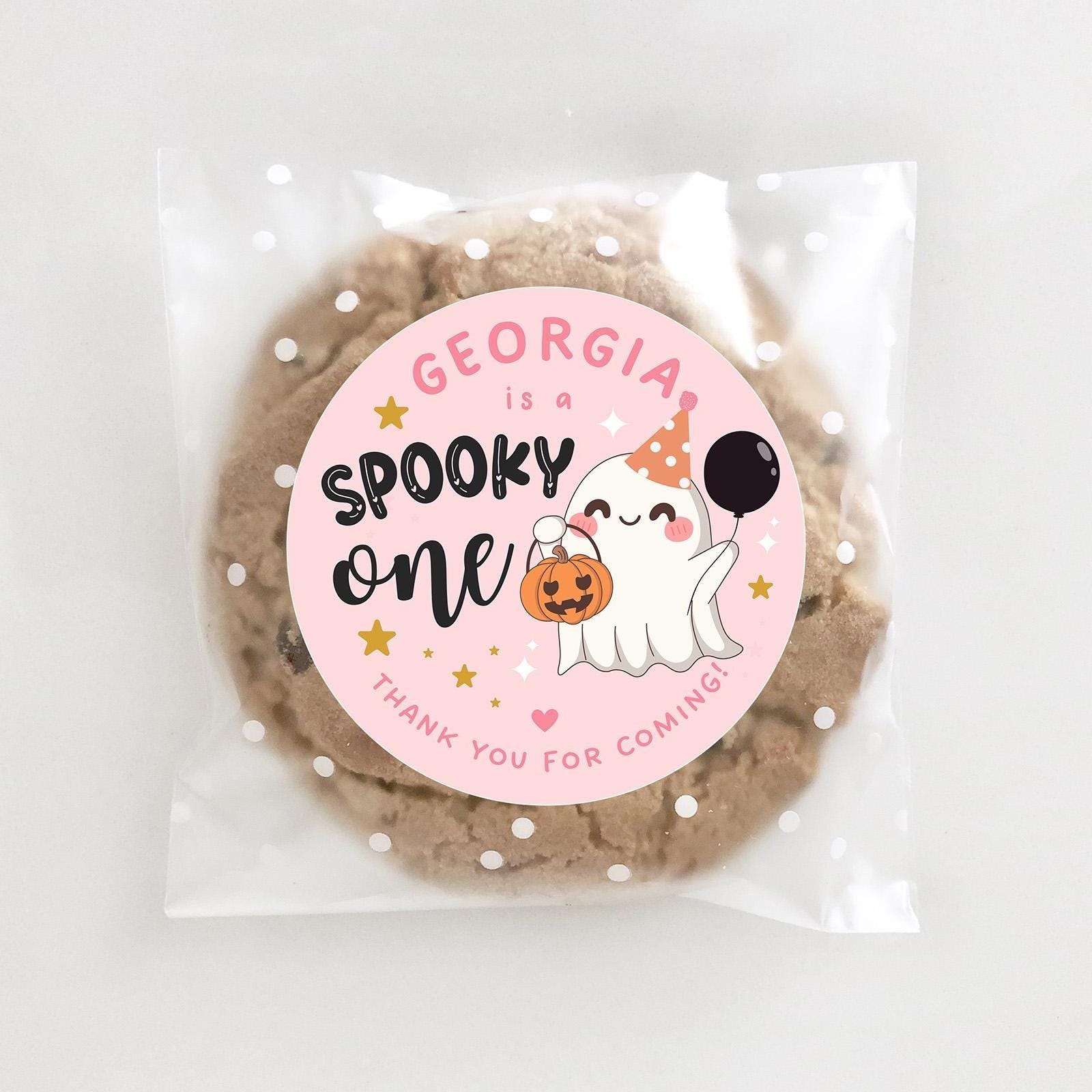 Personalized Halloween First Birthday Party Stickers, Spooky One With ...