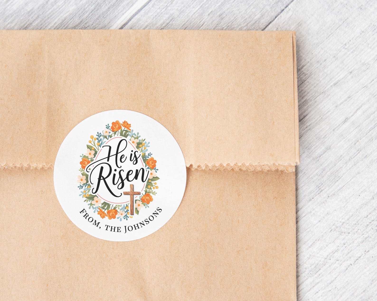 Personalized Christian Easter Stickers, He is Risen Envelope Seals ...