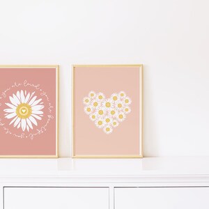 Boho Daisy Wall Art PRINTABLE, Colorful Retro Flower Girl's Room Decor ...