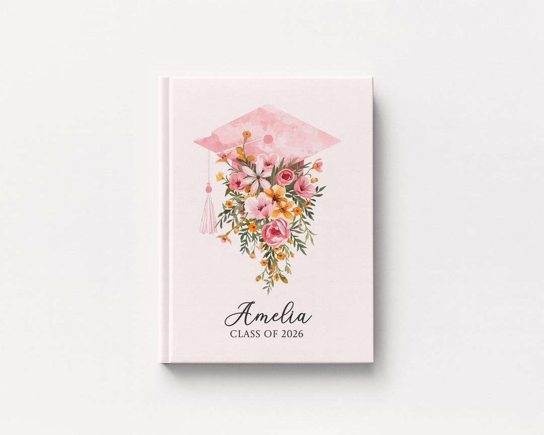 Personalized Pink Floral Graduation Journal, Class of 2026 Colorful ...