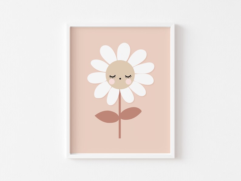 Pink Boho Daisy Nursery Wall Art, You Are so Loved, Neutral Modern ...