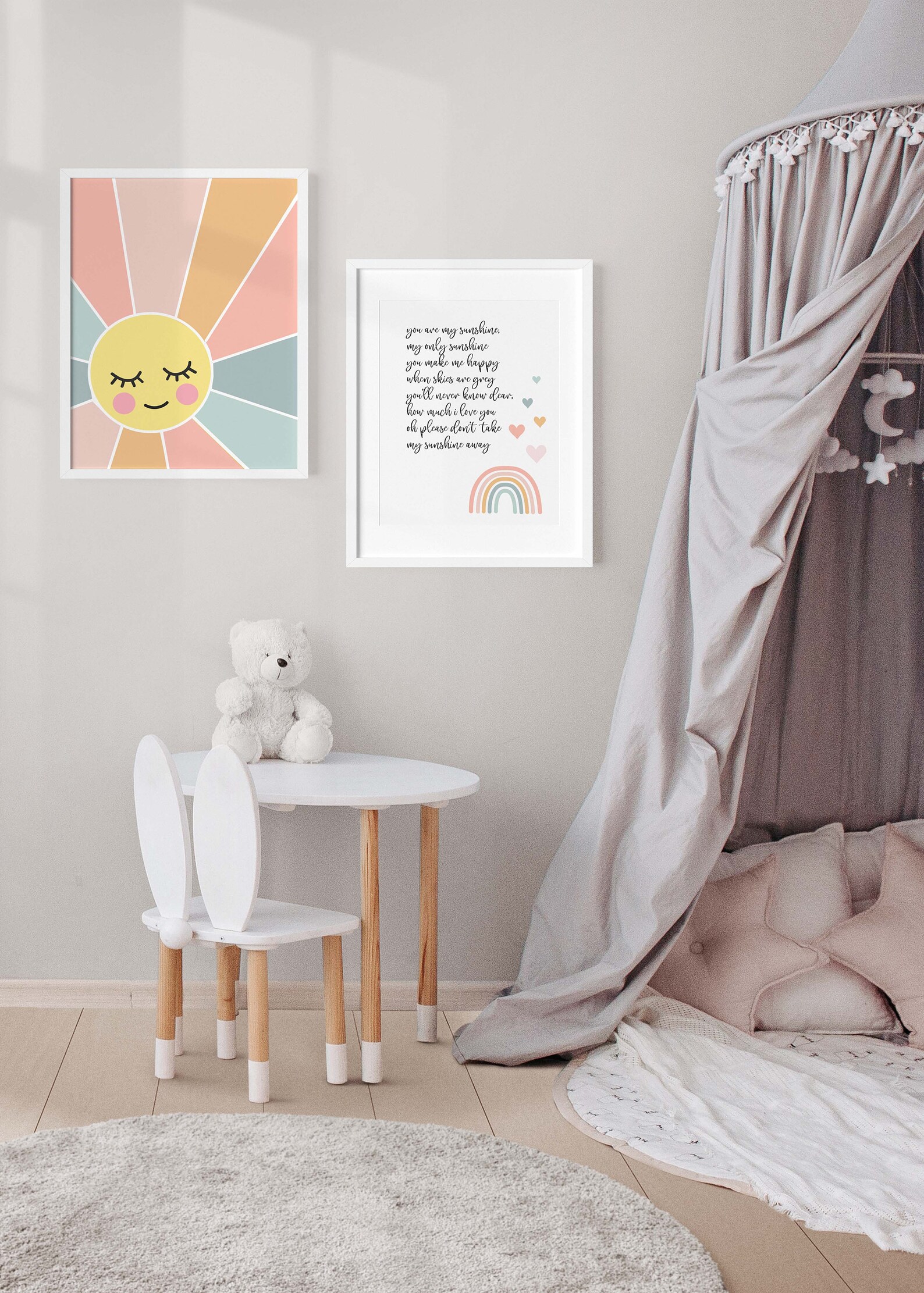 You Are My Sunshine Nursery Print Set, Digital Boho Gender Neutral Baby ...