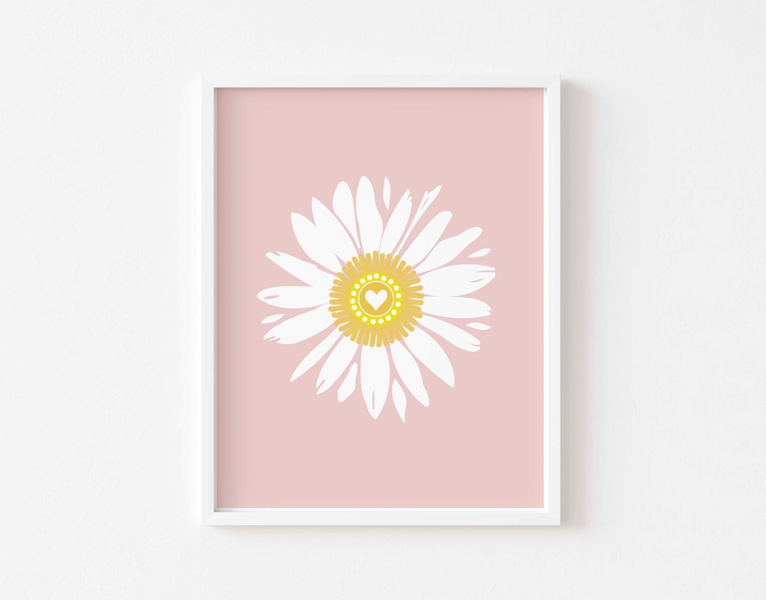 Daisy Nursery Wall Art PRINTABLE, Boho Daisy Kids Room Decor, Digital ...