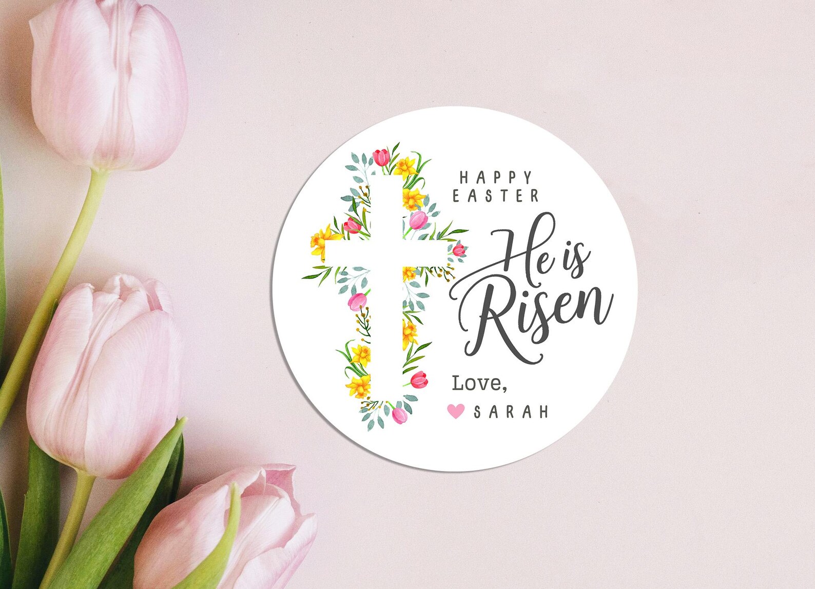 Personalized Christian Easter Stickers, He is Risen Envelope Seals ...