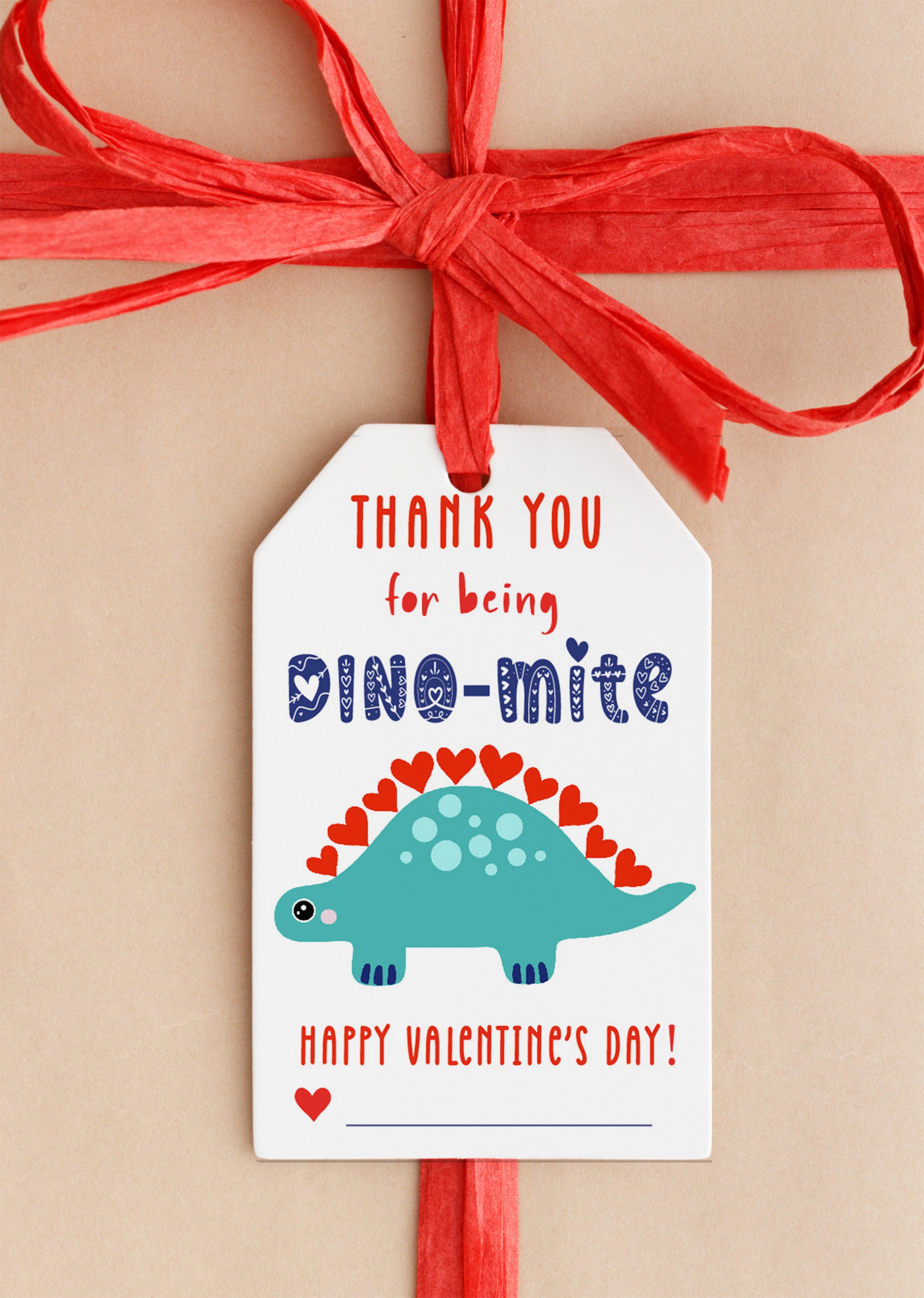 PRINTABLE Gift Tag for Teacher, Happy Valentine's Day Kids DIY Thank ...