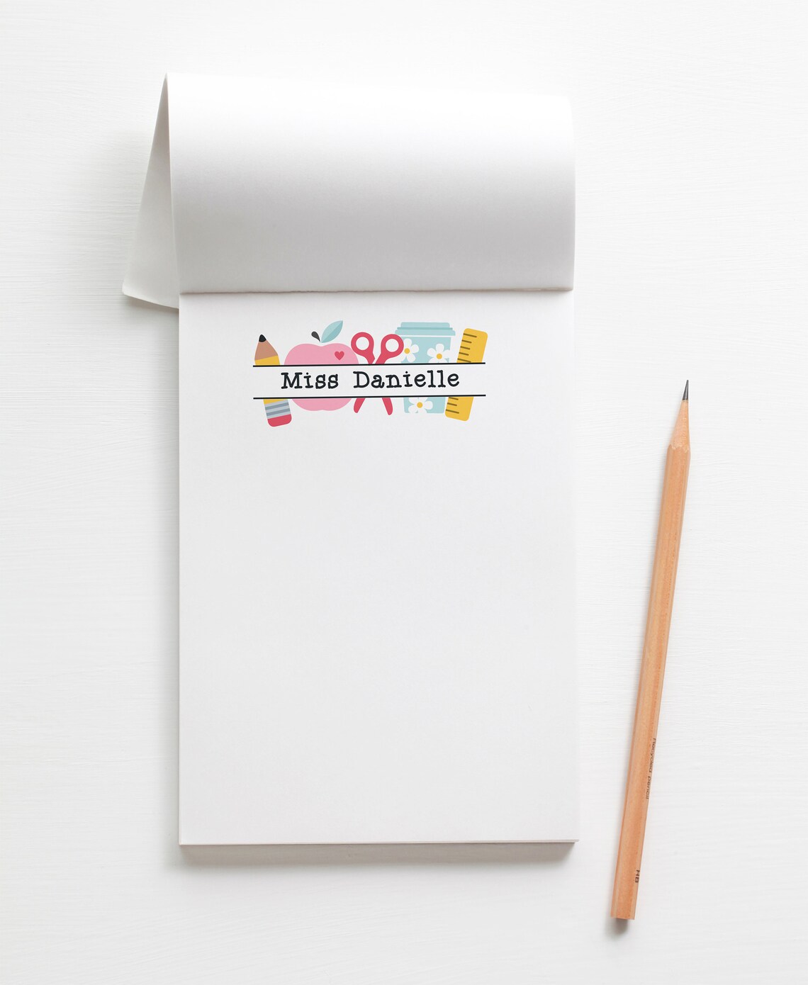 Retro Teacher Note Pad Personalized, Colorful Custom School Stationery ...