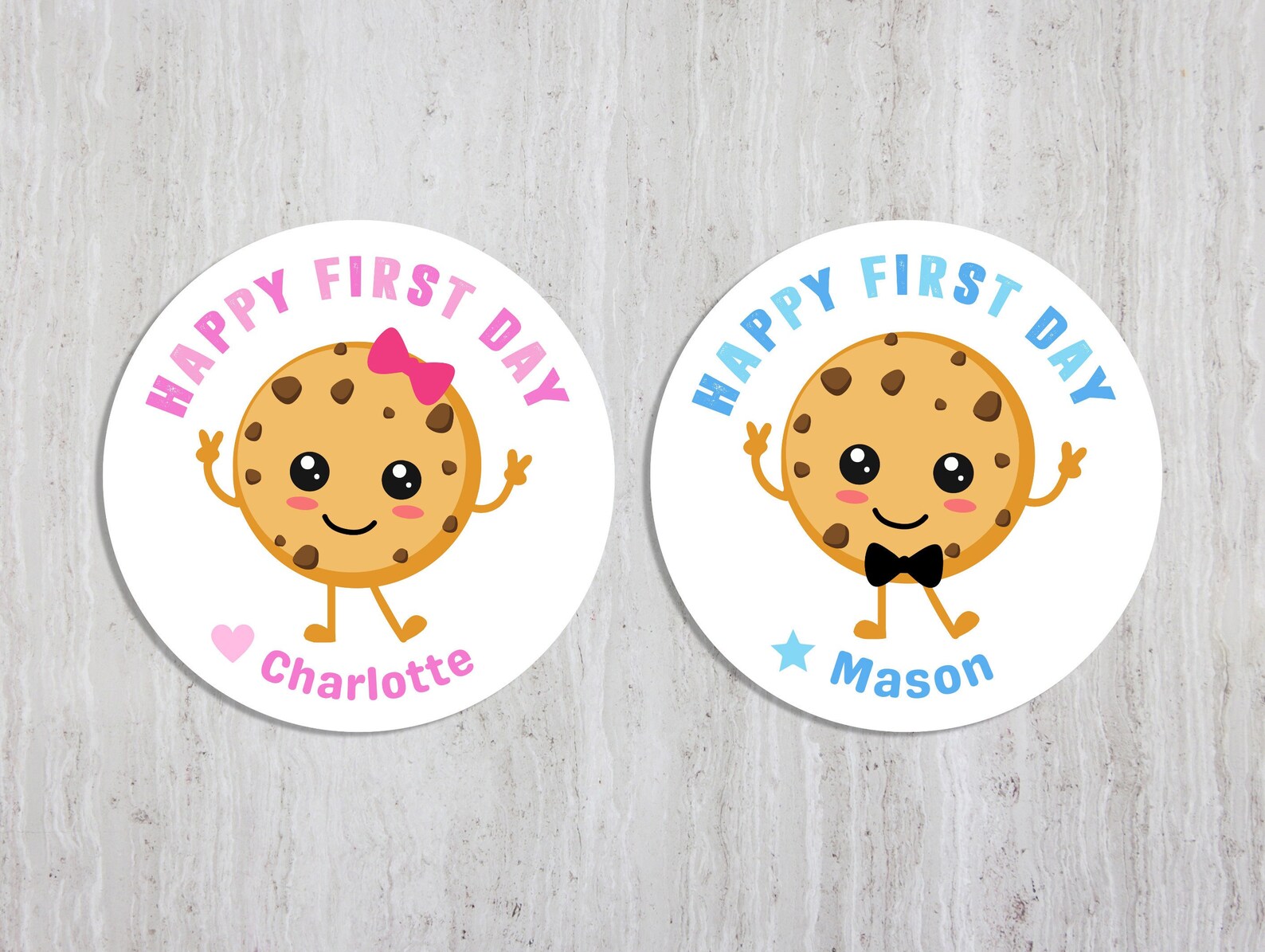 Custom First Day of School Stickers, Personalized Back to School Labels ...