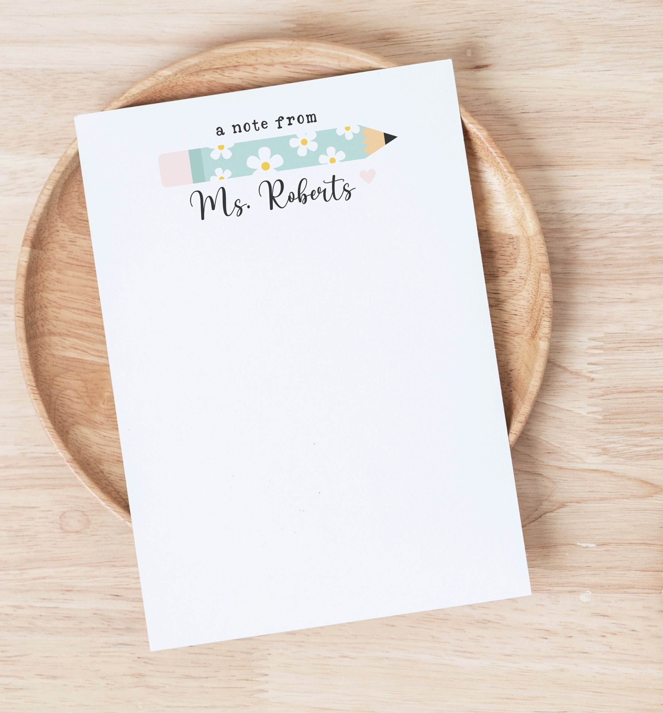 Teacher Note Pad Personalized, Custom Retro Daisy School Stationery ...