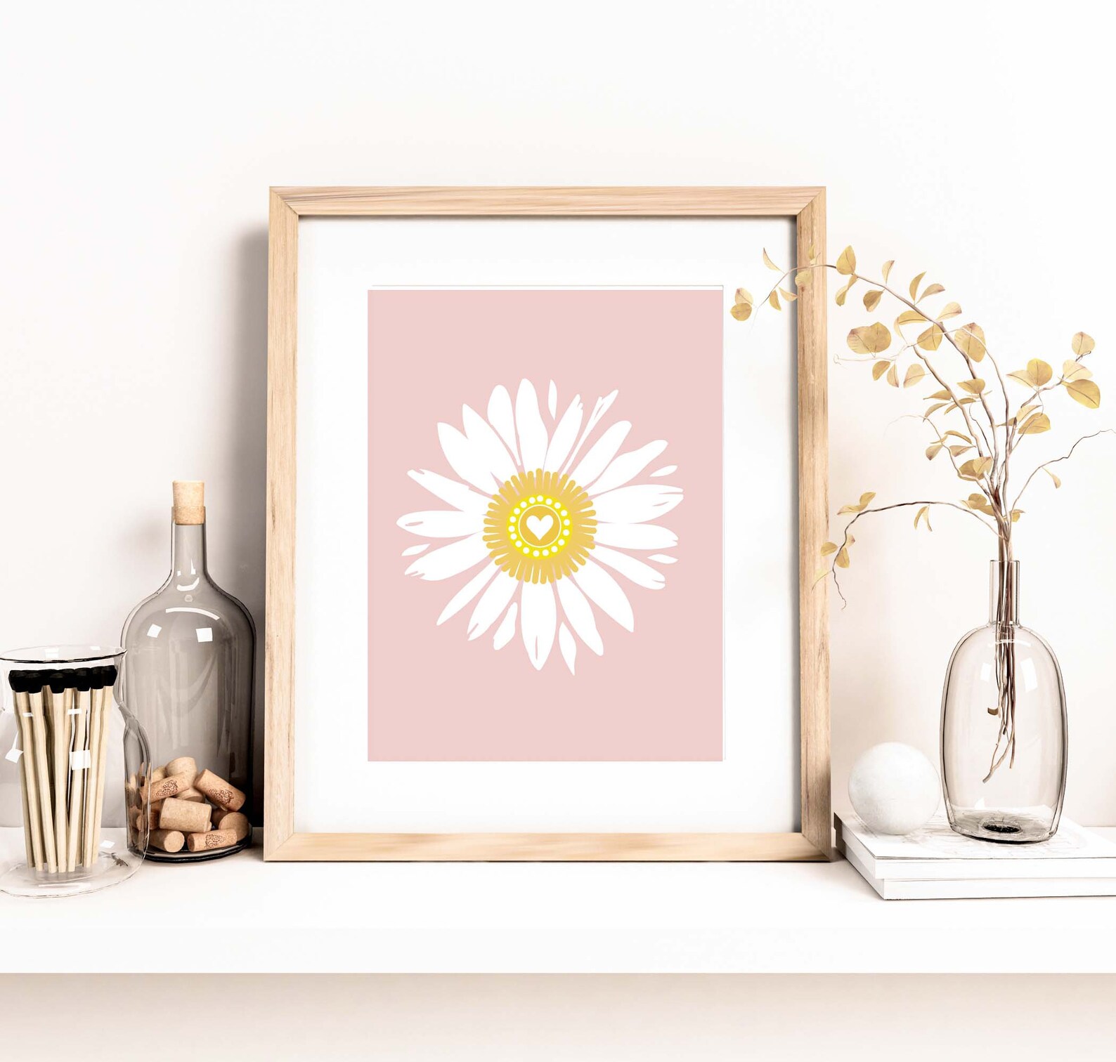Daisy Nursery Wall Art PRINTABLE, Boho Daisy Kids Room Decor, Digital ...