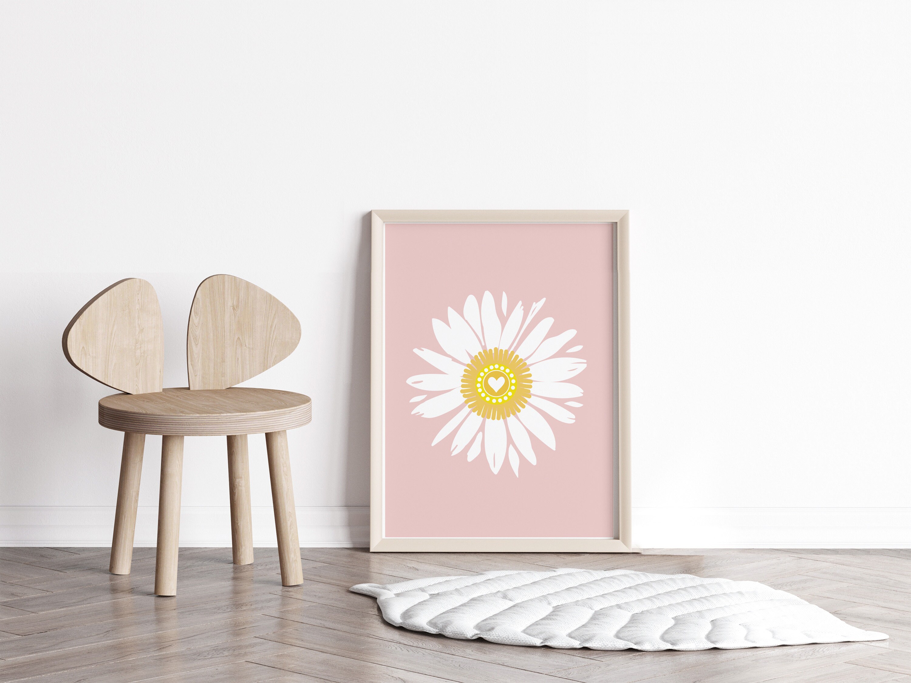 Daisy Nursery Wall Art PRINTABLE, Boho Daisy Kids Room Decor, Digital ...