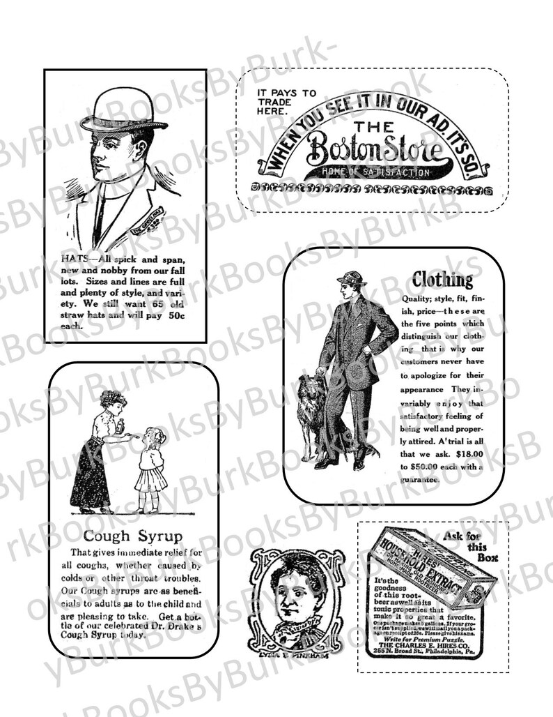 Old Newspaper Ads Ephemera Digital Printable Set 1 Digital Images - Etsy