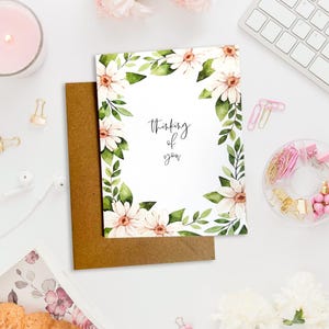 Carte "Pensée à vous", portez-vous bien, voeux de bonheur, encouragements, sympathie, petits mots
