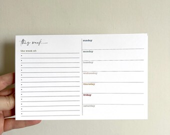 Weekly Planner Notepad: 50-Page Tear-Away To-Do List