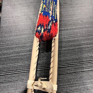 Ghanaian Ankara foldable Hand fan, with Leather handles.