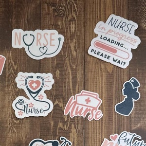 Packung mit 16 niedlichen Vinyl-Aufkleber für neue Krankenschwestern und Studenten; Inspirierend und perfekt für Geschenke