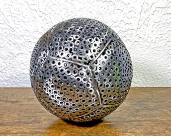 Soccer ball sculpture, soccer coach gift, soccer trophy, soccer Christmas gift, man cave soccer, soccer player gift.