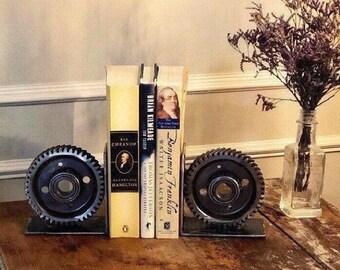 Gear Bookends Etsy