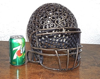 football Helmet sculpture /metal Helmet  / Football Player gift/ Football man cave,