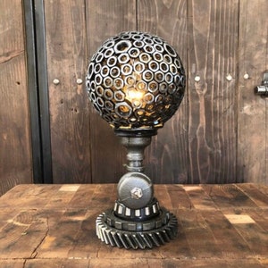 Handmade Industrial Lamp – Rustic Metal Pipe Table Lamp – Vintage Edison Bulb – Industrial Decor, Unique Industrial Lighting