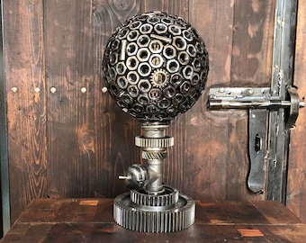 Industrial Lamp/ Steampunk Lamp/ Lamp/ Industrial Decor/ Unique Gifts/ Vintage Lamp/ Vintage Desk Lamp/ Rocket Lamp