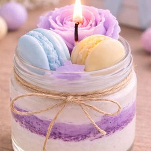 Vela Pascua| Vela macaron artesanal | Vela postre decorativa | Regalo original con aroma a elegir | Easter day