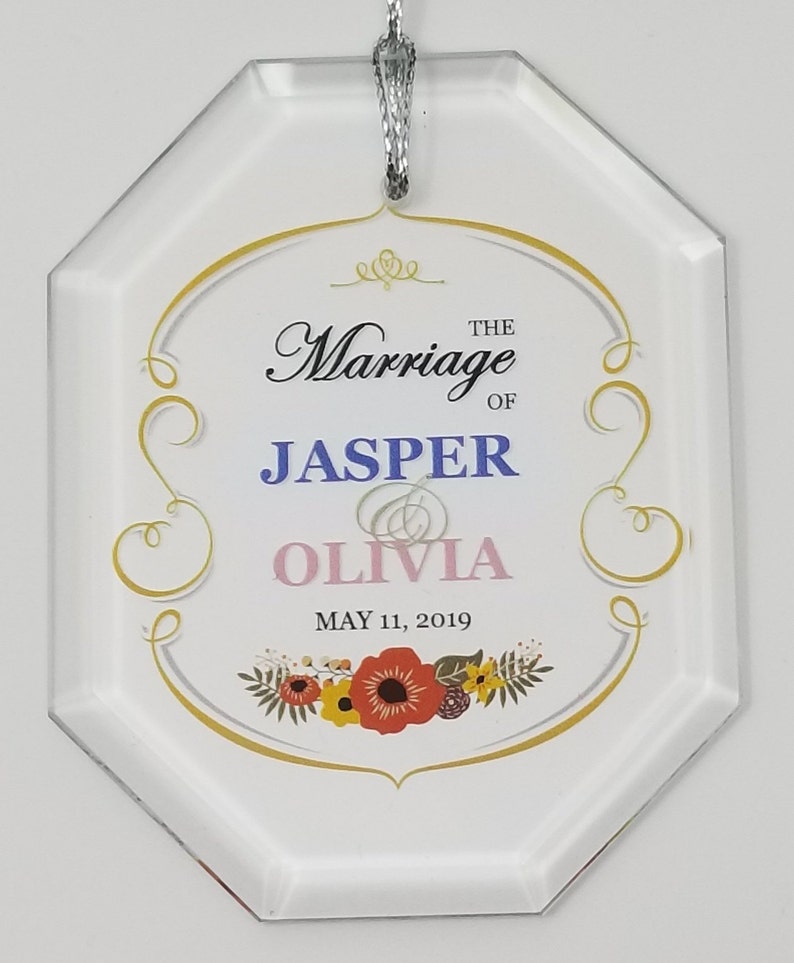 Free Shipping Rectangle Crystal Oval Heart 5 Pieces Personalized Wedding Crystal Ornament Octagon Full Color Printing